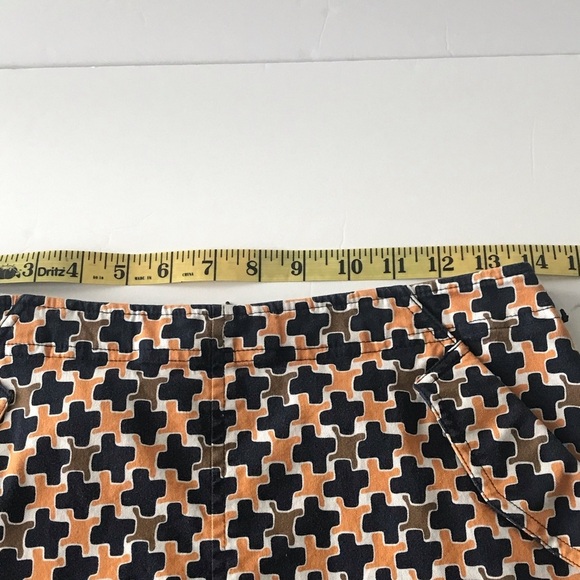 Talbots navy/orange/brown pencil skirt with front pockets size 4P stretch - Picture 8 of 9
